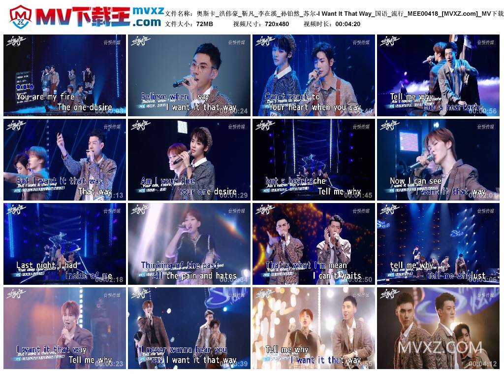 奥斯卡_洪伟豪_靳凡_李在溪_孙铂然_苏尔-I Want It That Way_国语_流行_MEE00418